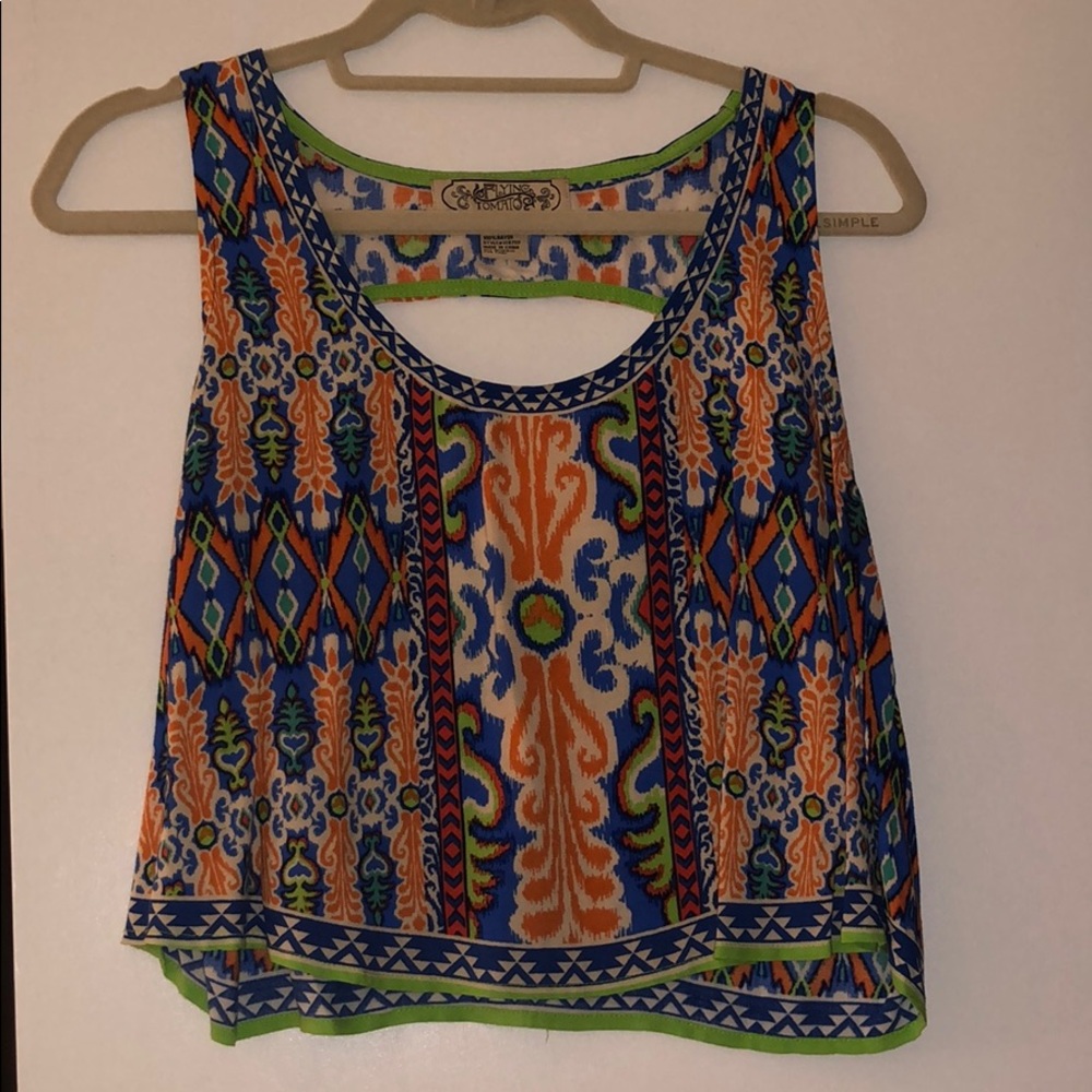 Blue orange and lime green crop top!